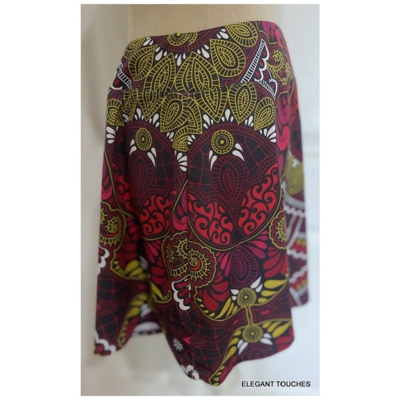 Athleta Powermesh CYA Athletic Colorful Print Stretch Skirt Women's Large Tall - Picture 6 of 8